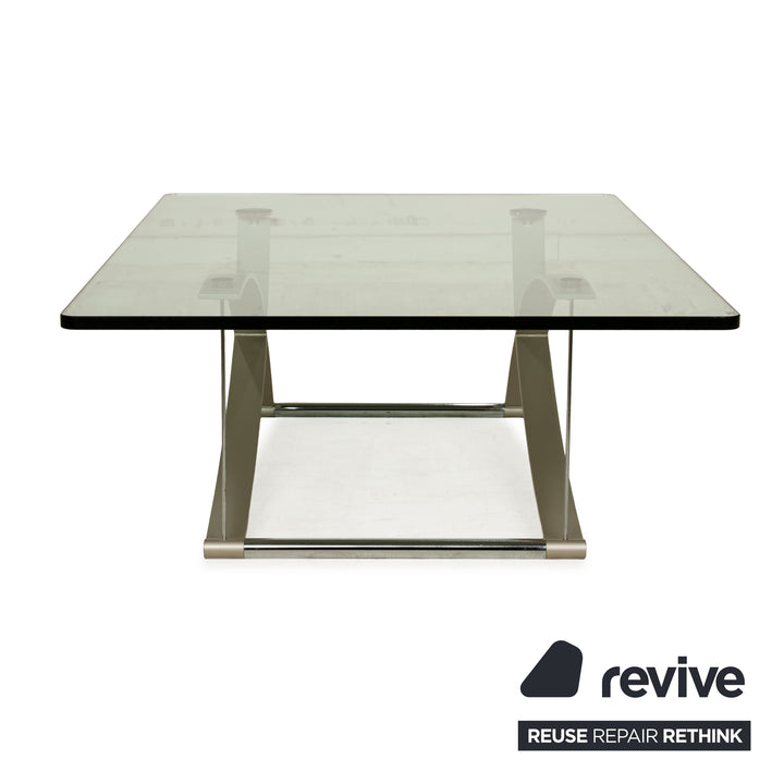 Rolf Benz 1150 Glas Couchtisch Silber