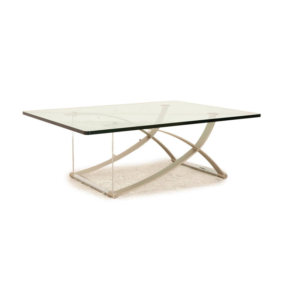 Rolf Benz 1150 glass coffee table silver