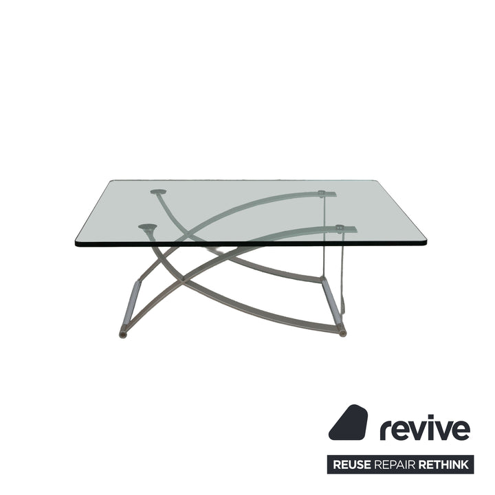 Rolf Benz 1150 Glas Couchtisch Silber