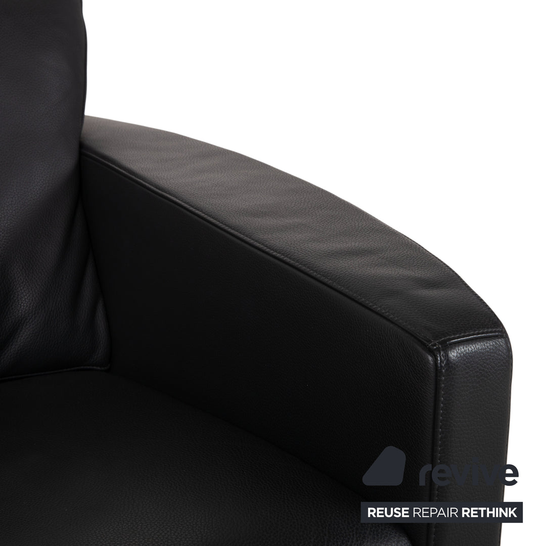 Rolf Benz 1200 Garnitur Leder 2x Sessel Schwarz