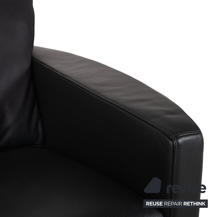Rolf Benz 1200 Garnitur Leder 2x Sessel Schwarz