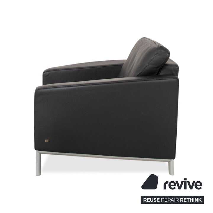 Rolf Benz 1200 Garnitur Leder 2x Sessel Schwarz