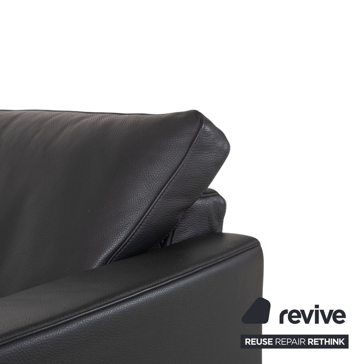 Rolf Benz 1200 Garnitur Leder 2x Sessel Schwarz