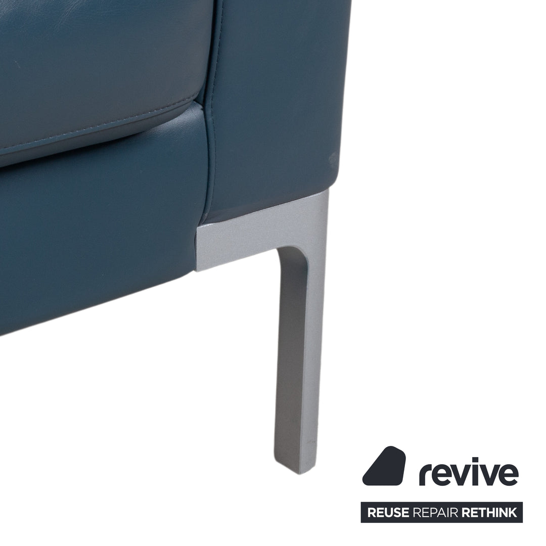 Rolf Benz 1200 Leder Dreisitzer Blau Sofa Couch