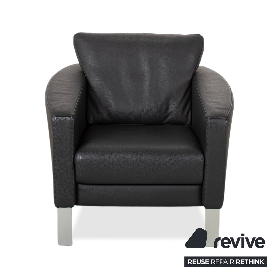 Rolf Benz 1200 Leder Sessel Schwarz