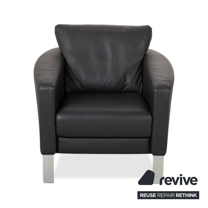 Rolf Benz 1200 Leder Sessel Schwarz