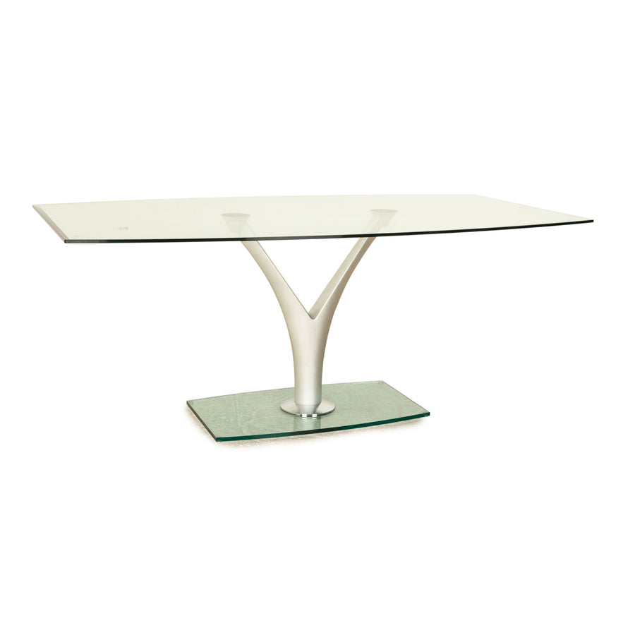 Rolf Benz 1210 glass dining table silver