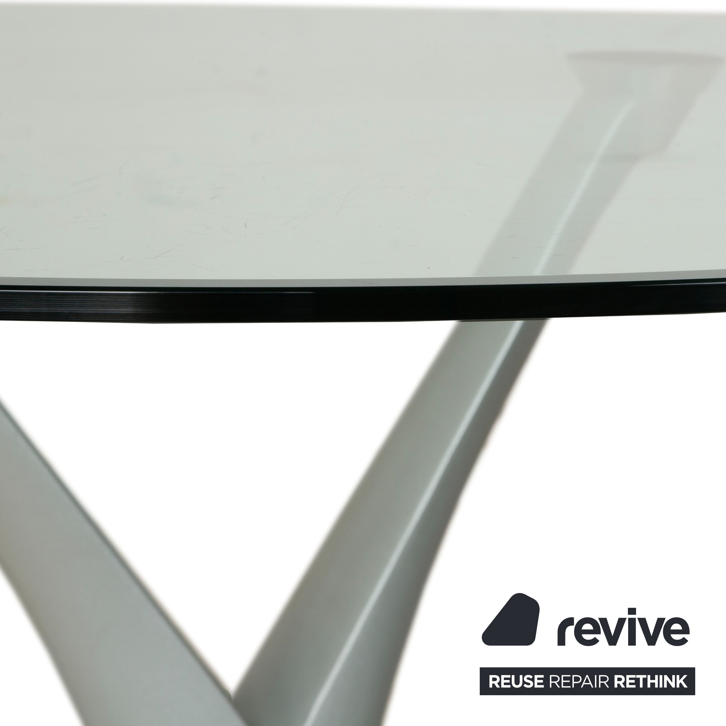 Rolf Benz 1210 Glas Esstisch Silber