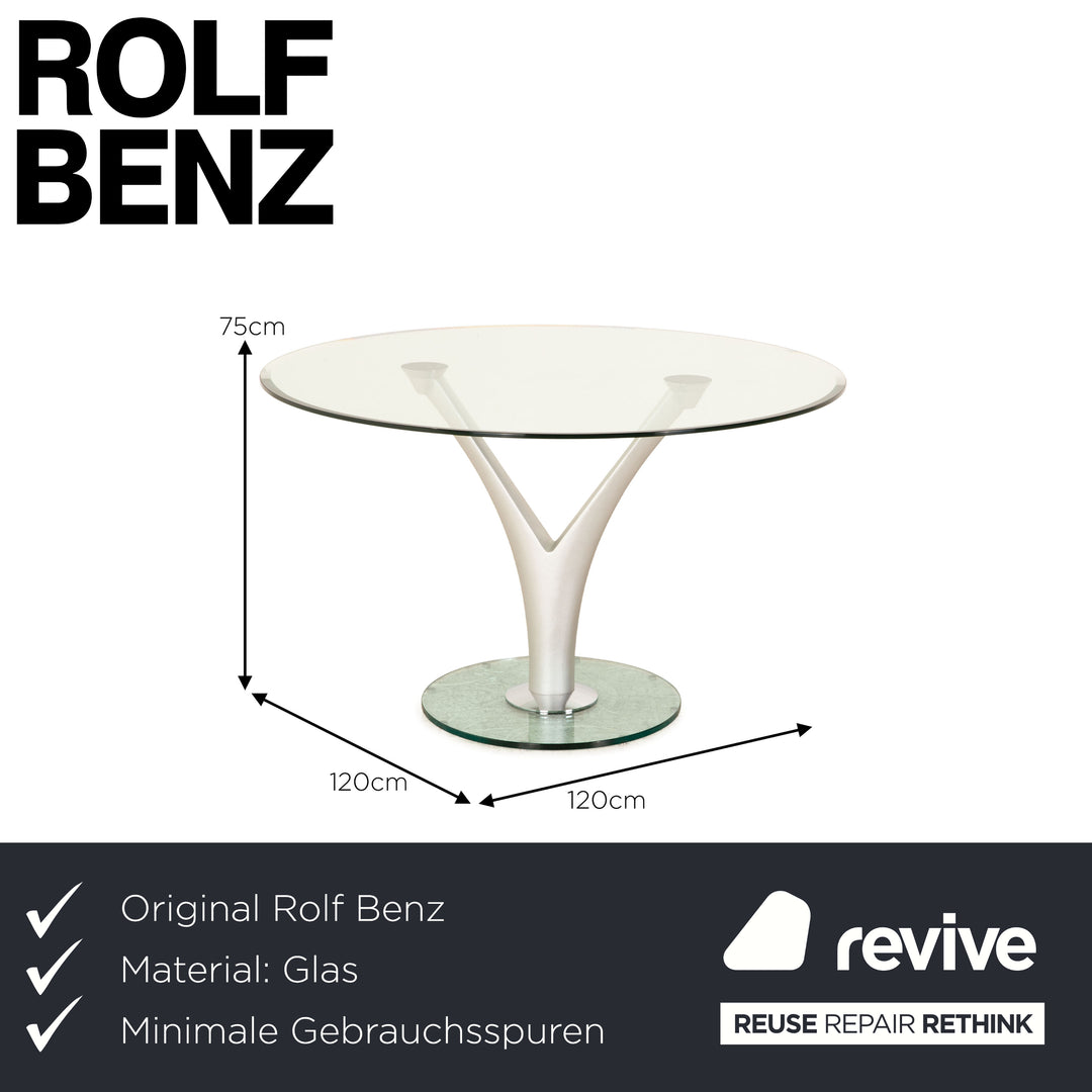 Rolf Benz 1210 Glass Dining Table Silver Grey