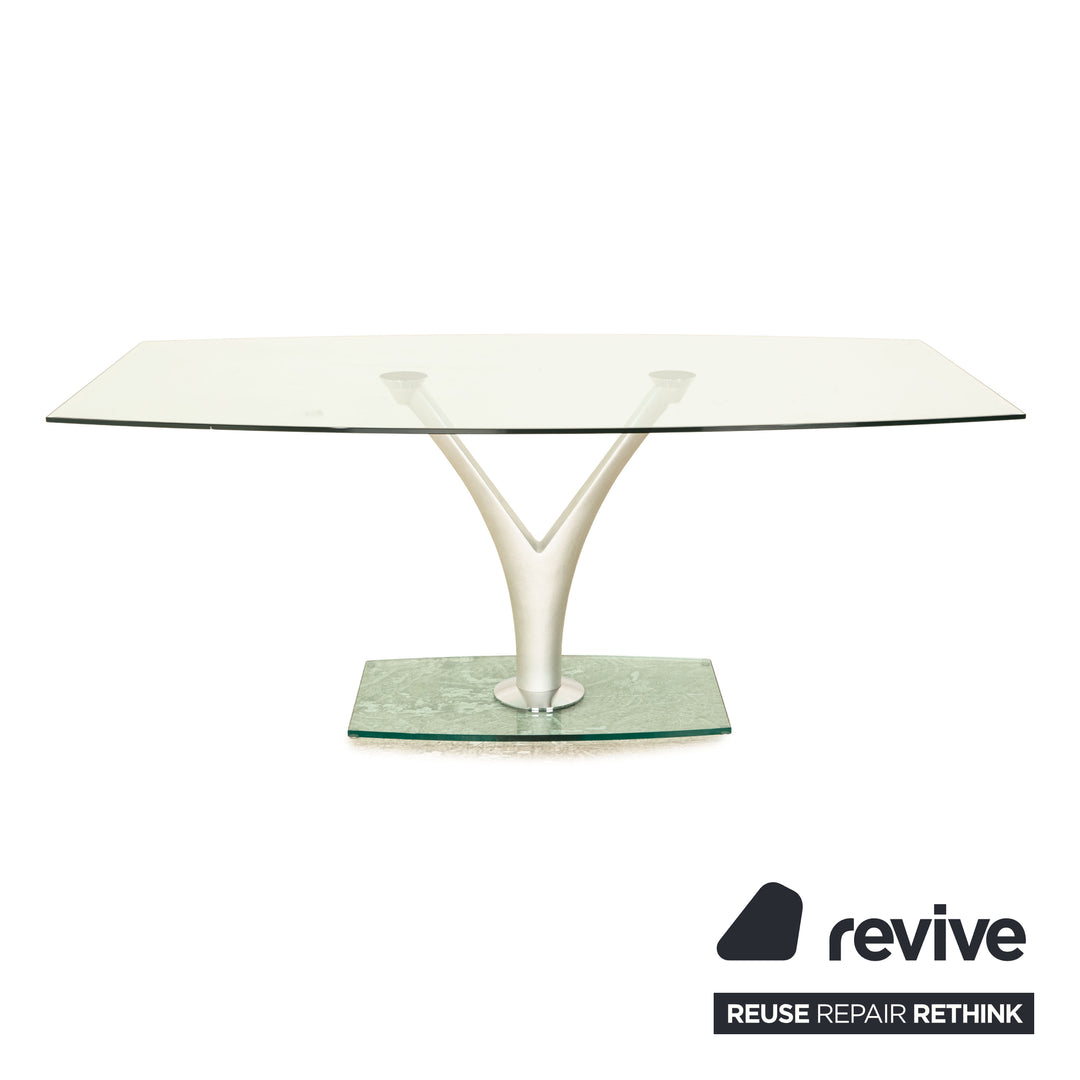 Rolf Benz 1210 glass dining table silver