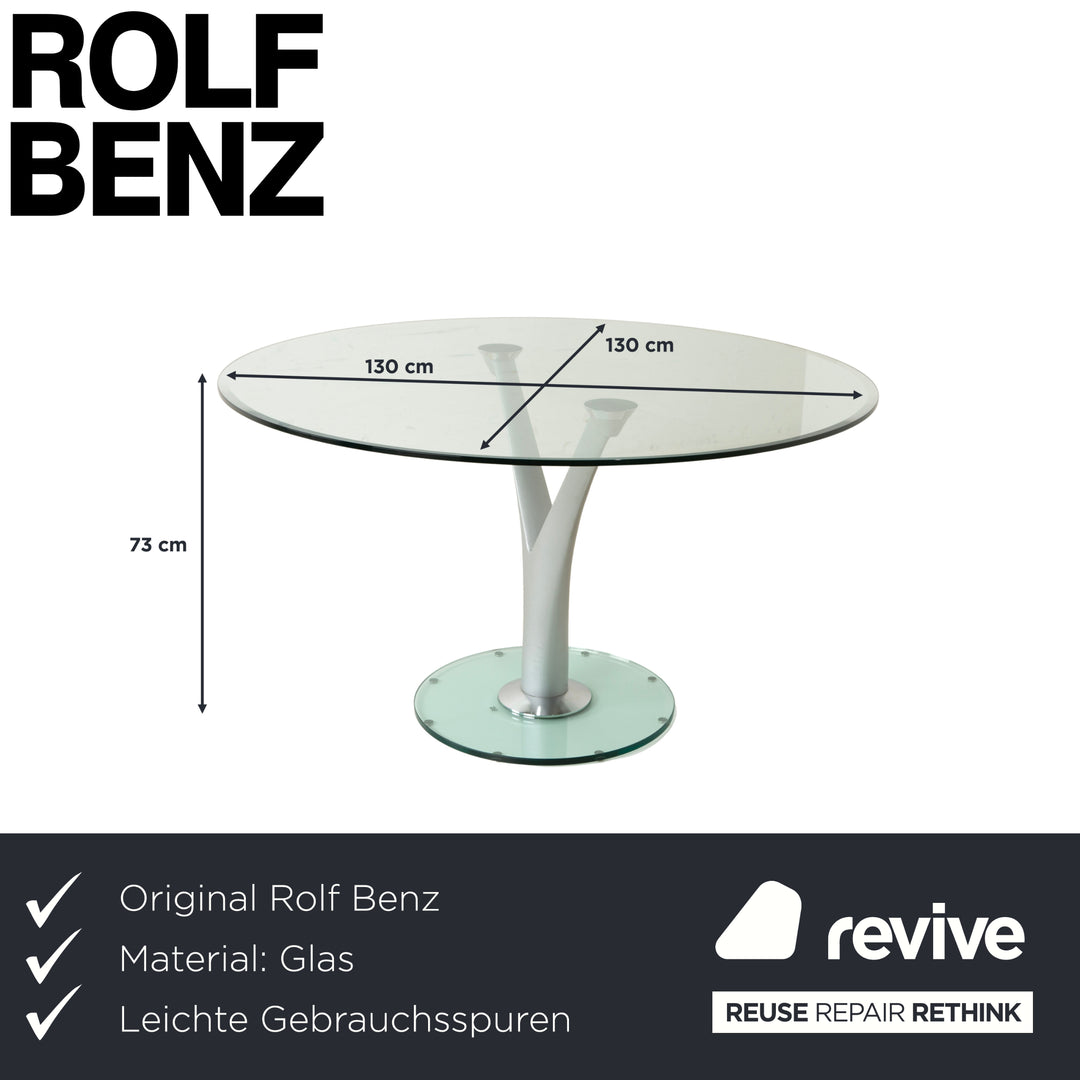 Rolf Benz 1210 Glas Esstisch Silber
