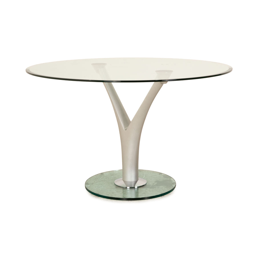 Rolf Benz 1210 Glass Dining Table Silver Grey