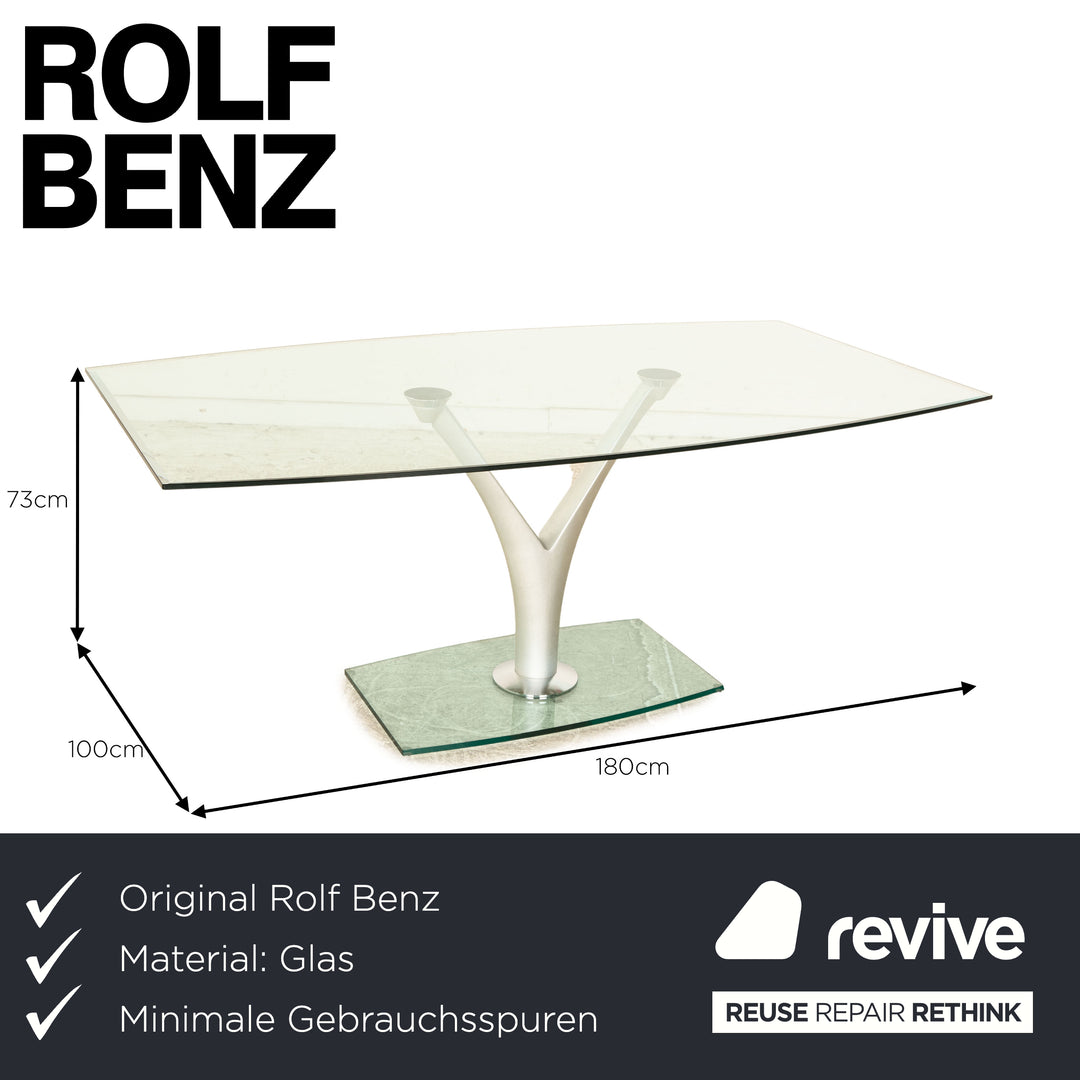 Rolf Benz 1210 glass dining table silver