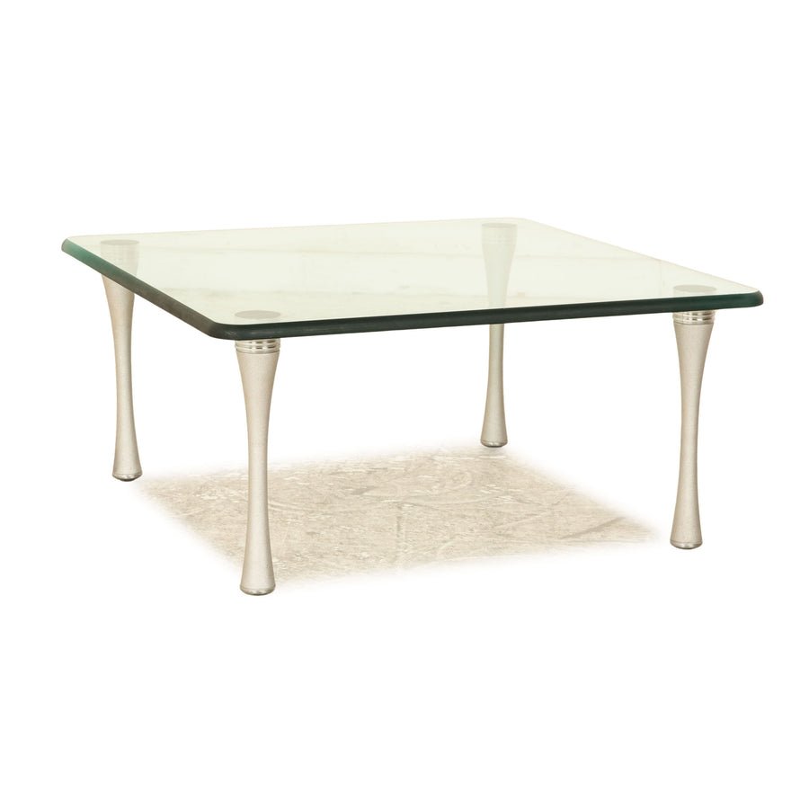 Rolf Benz 1290 glass coffee table silver