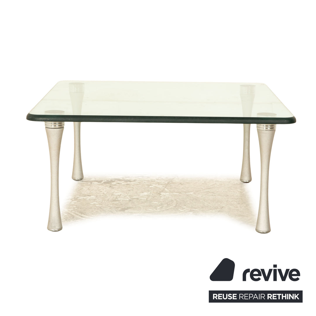 Rolf Benz 1290 glass coffee table silver