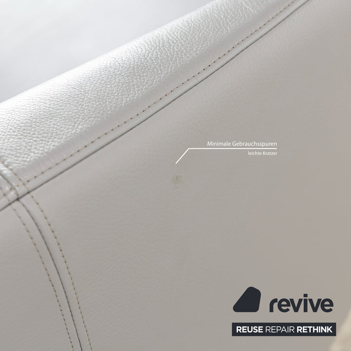 Rolf Benz 1600 Leather Three-Seater Blue Manual Function Sofa Couch