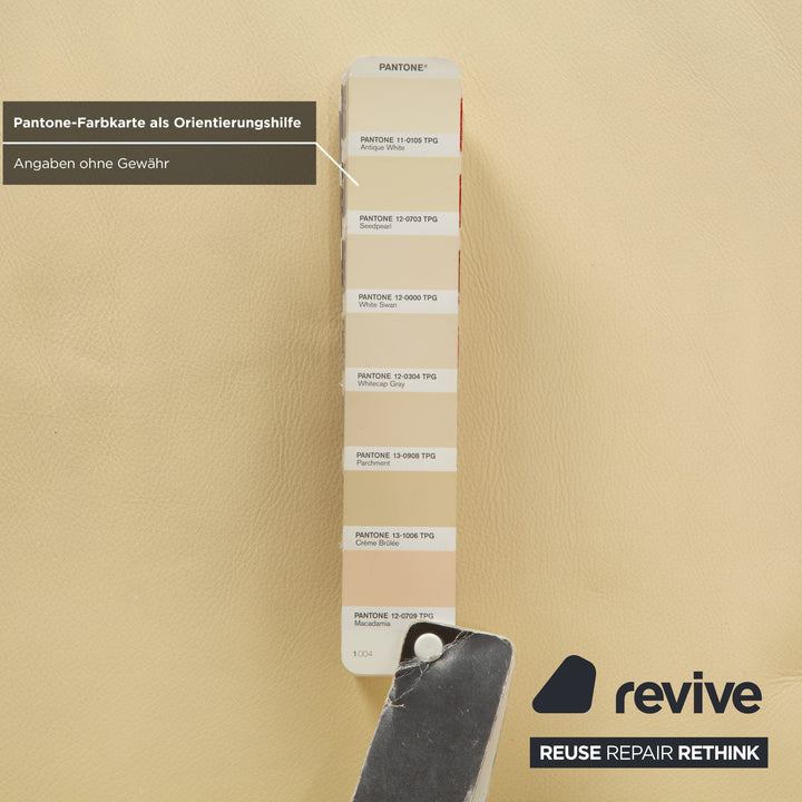 Rolf Benz 1600 Leder Dreisitzer Creme Eierschale Beige manuelle Funktion Sofa Couch