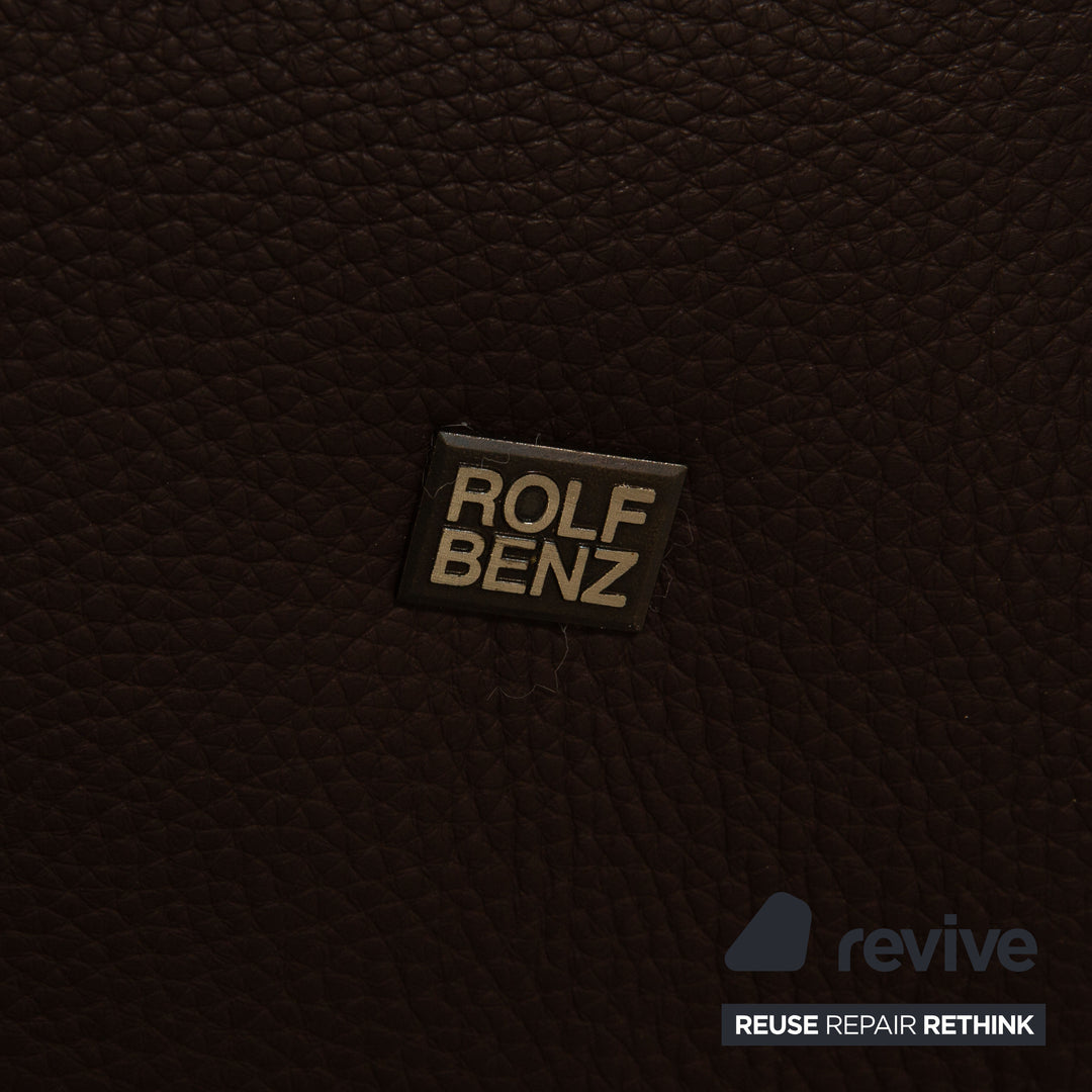 Rolf Benz 1600 leather three-seater dark brown sofa couch