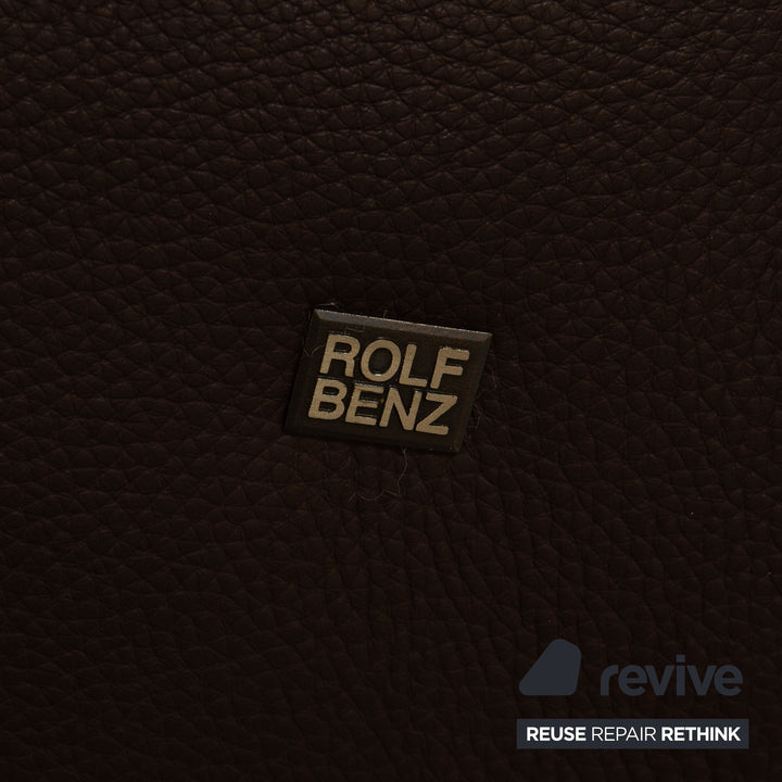 Rolf Benz 1600 leather three-seater dark brown sofa couch