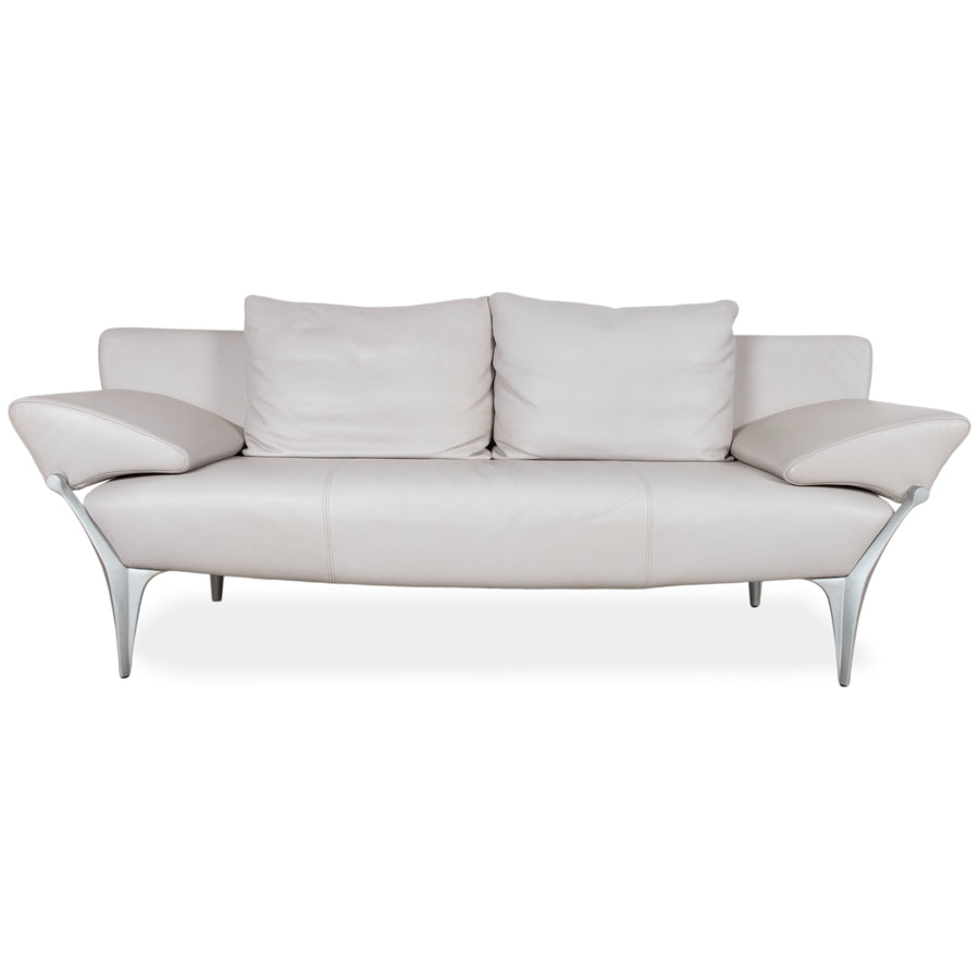 Rolf Benz 1600 cuir canapé trois places gris canapé fonction manuelle