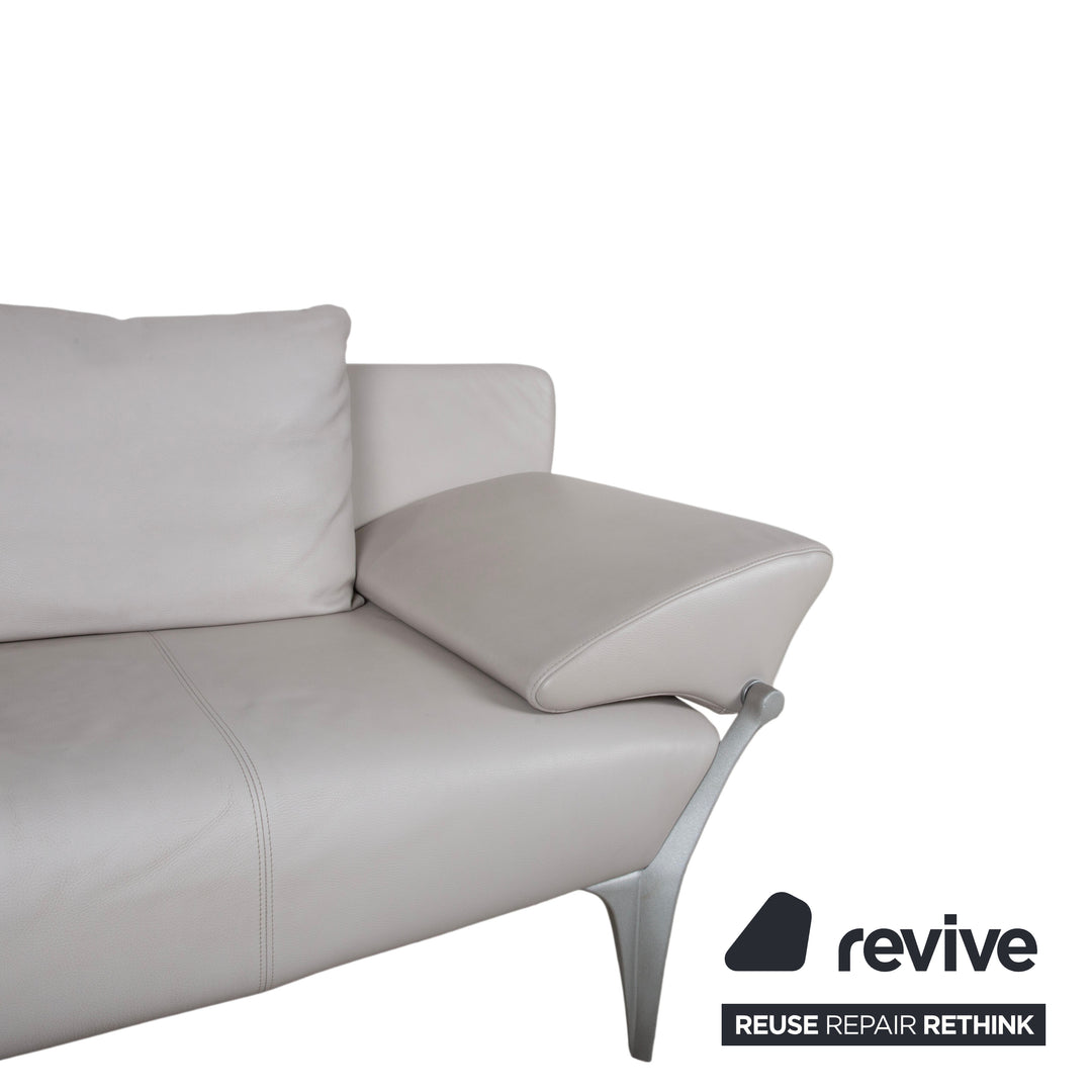 Rolf Benz 1600 cuir canapé trois places gris canapé fonction manuelle