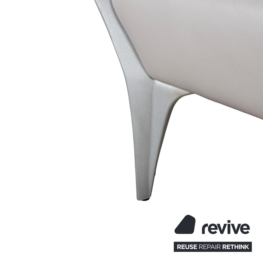 Rolf Benz 1600 cuir canapé trois places gris canapé fonction manuelle