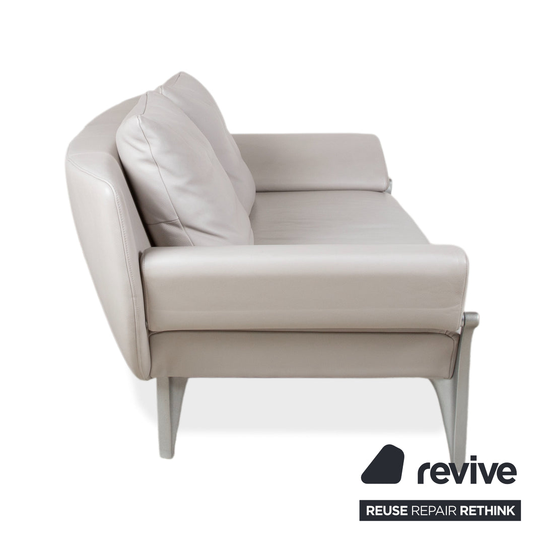 Rolf Benz 1600 cuir canapé trois places gris canapé fonction manuelle