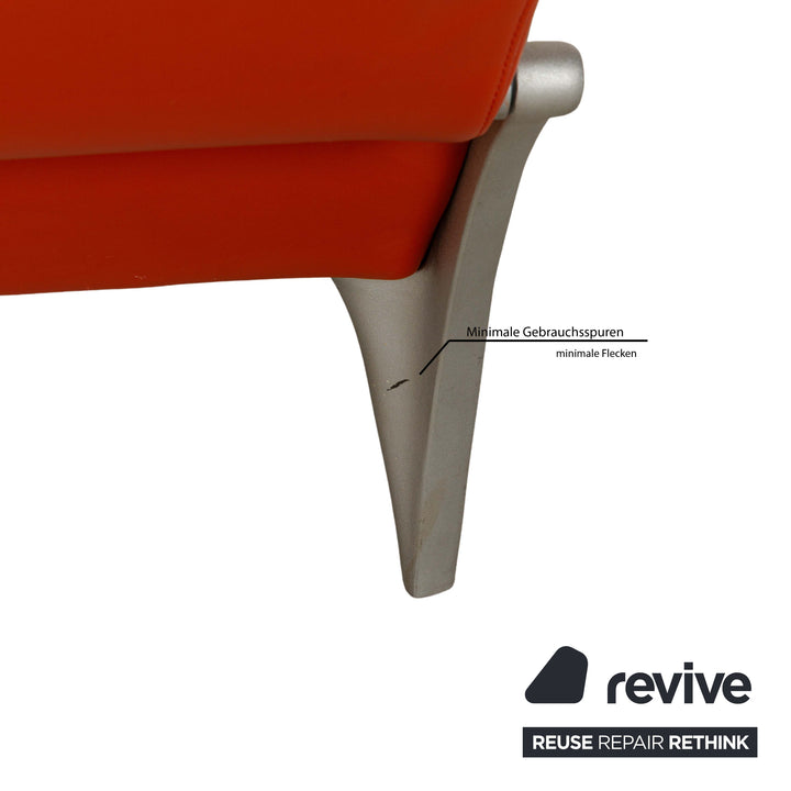 Rolf Benz 1600 Leder Dreisitzer Rot Orange manuelle Funktion Sofa Couch