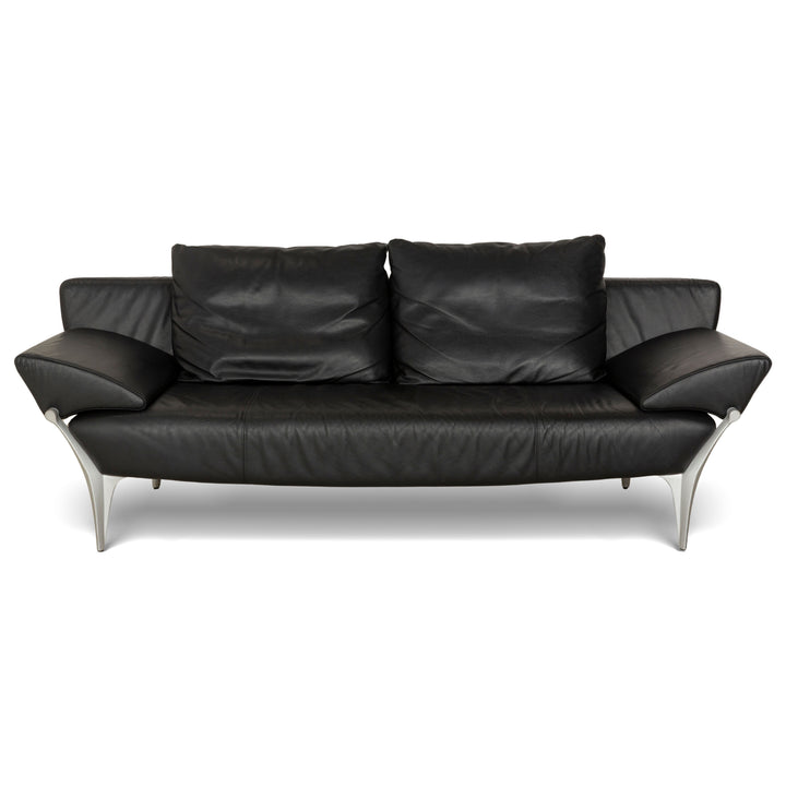 Rolf Benz 1600 Leder Dreisitzer Schwarz manuelle Funktion Sofa Couch