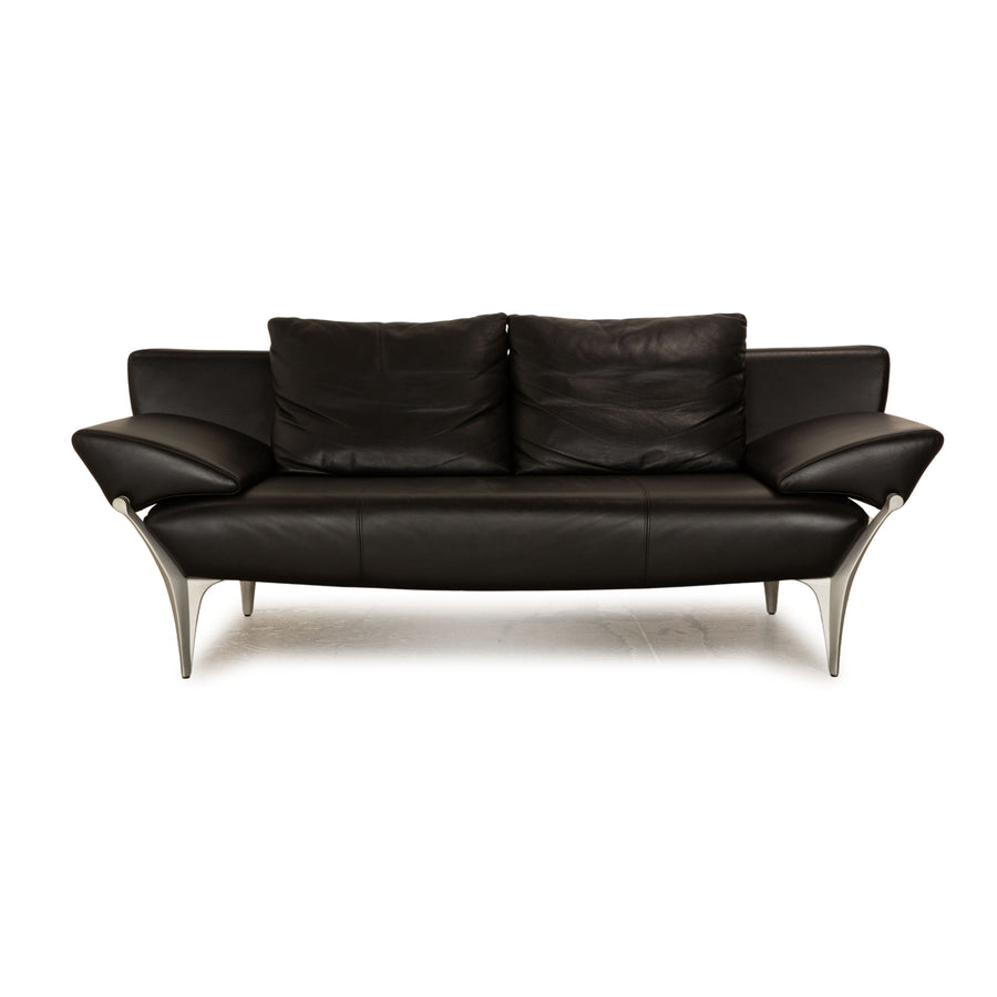 Rolf Benz 1600 Leder Dreisitzer Schwarz manuelle Funktion Sofa Couch