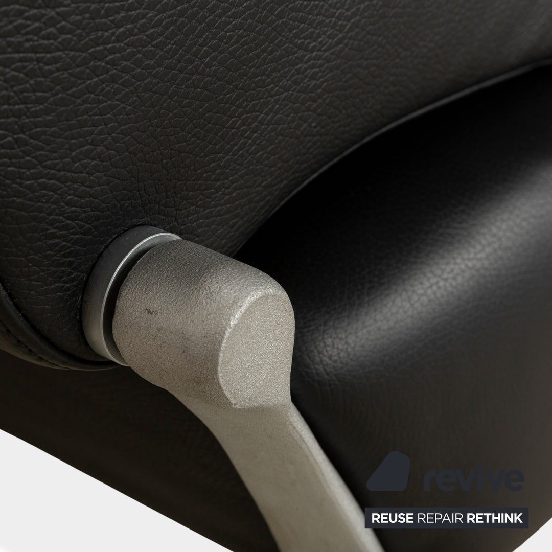 Rolf Benz 1600 Leder Dreisitzer Schwarz manuelle Funktion Sofa Couch