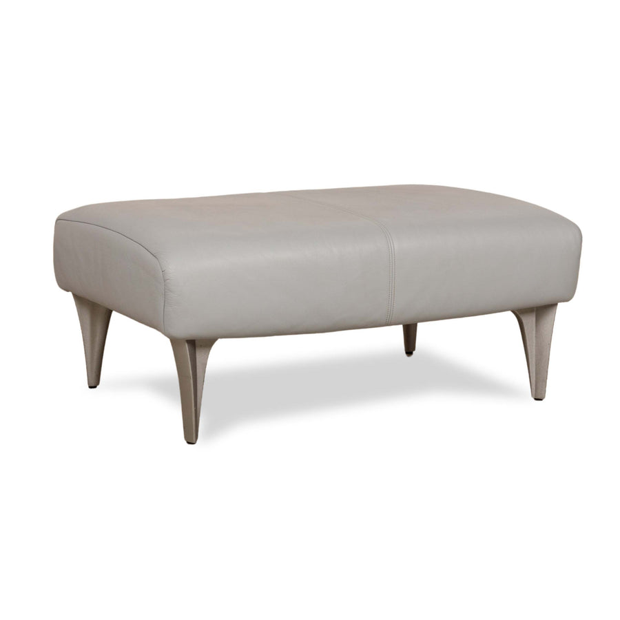 Rolf Benz 1600 Leather Stool Blue Blue-Gray
