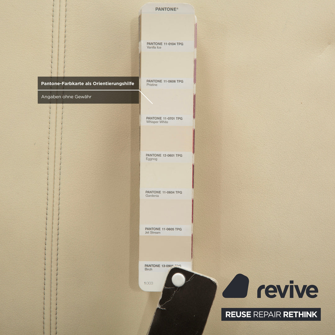 Rolf Benz 1600 Leather Stool Cream White