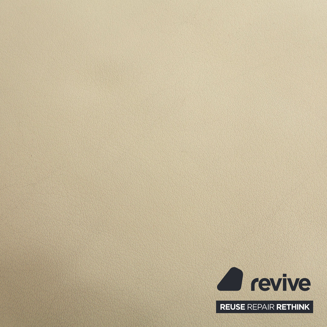 Rolf Benz 1600 Leder Hocker Creme Weiß