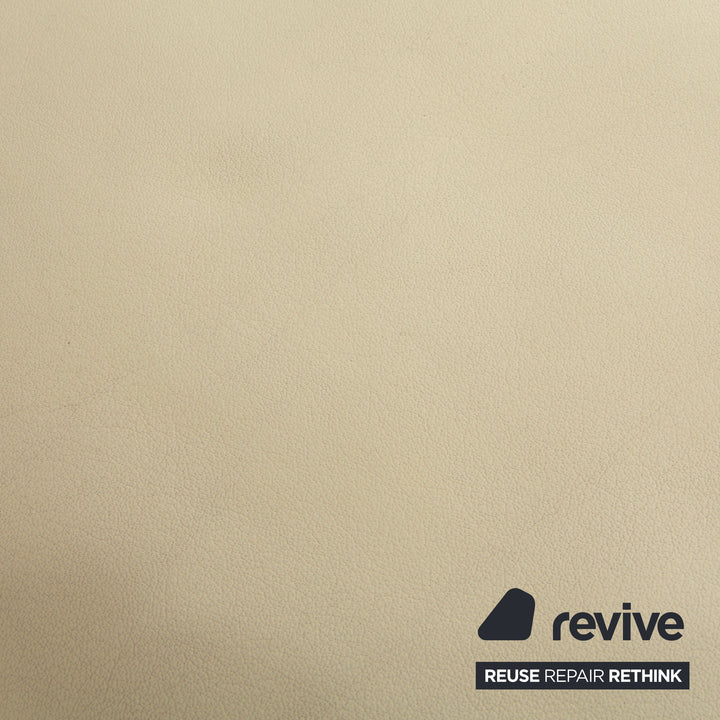 Rolf Benz 1600 Leder Hocker Creme Weiß