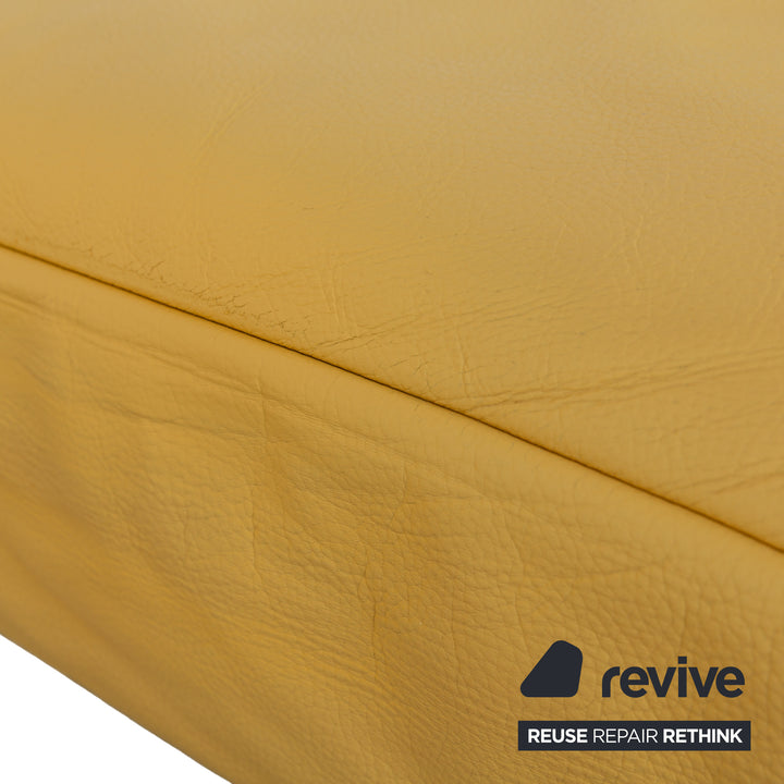 Rolf Benz 1600 Leather Stool Yellow