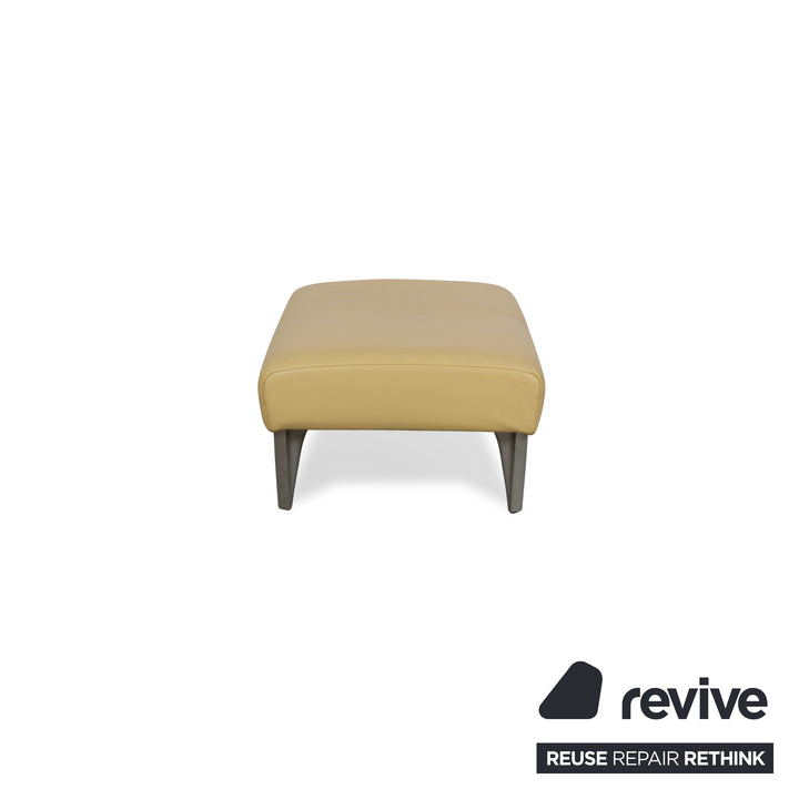 Rolf Benz 1600 Leather Stool Yellow