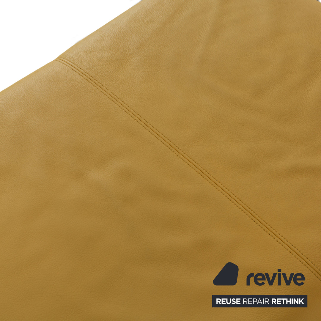 Rolf Benz 1600 Leather Stool Yellow