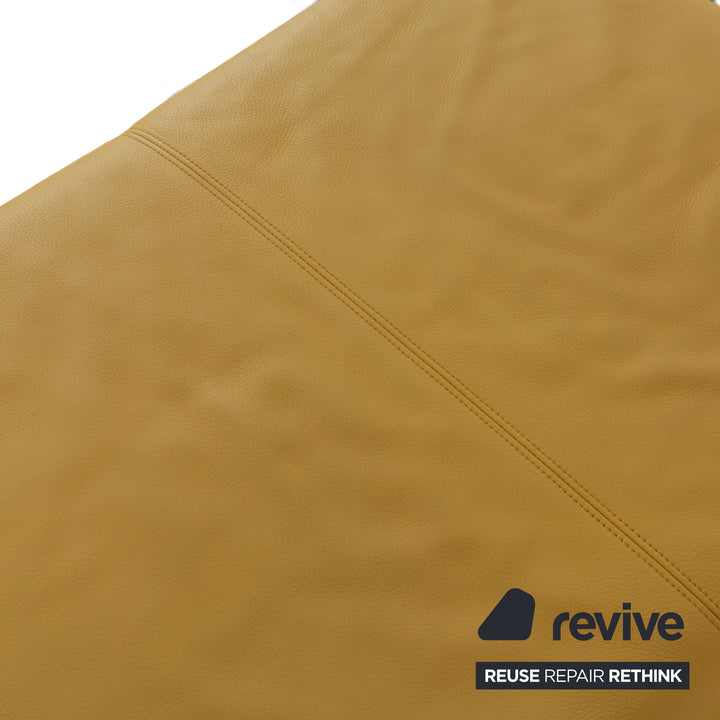 Rolf Benz 1600 Leather Stool Yellow