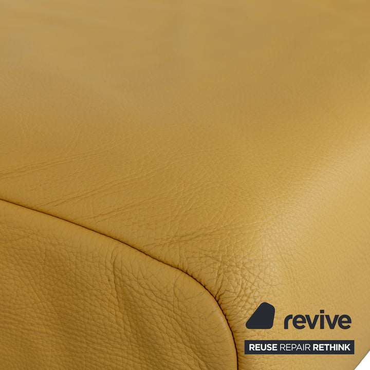 Rolf Benz 1600 Leather Stool Yellow