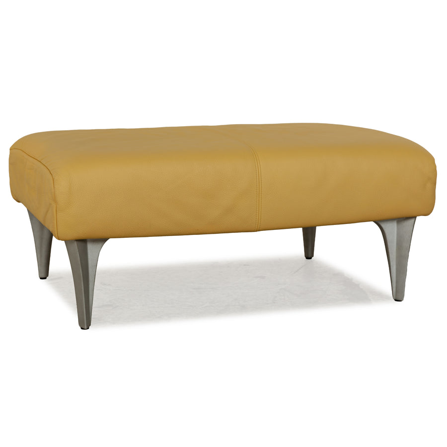 Rolf Benz 1600 Leather Stool Yellow