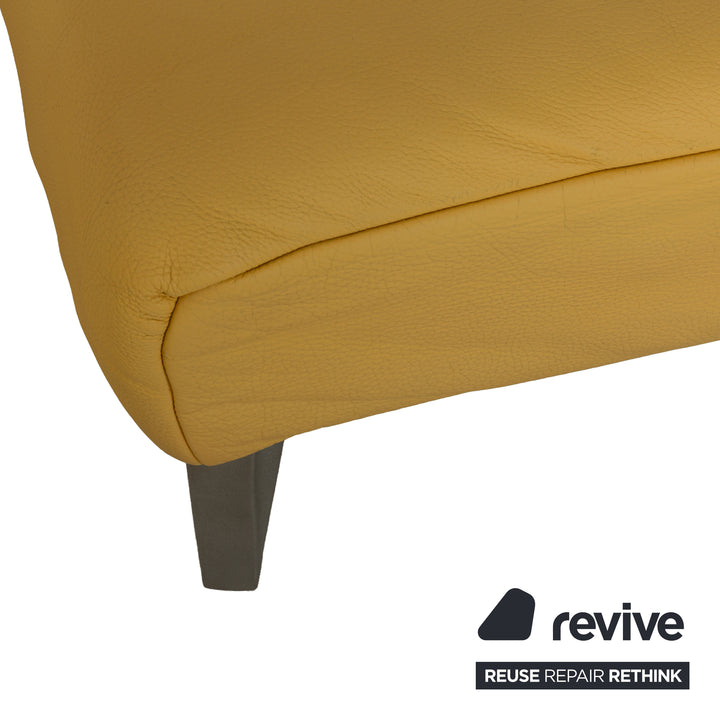 Rolf Benz 1600 Leather Stool Yellow