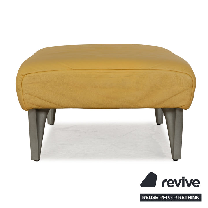 Rolf Benz 1600 Leather Stool Yellow