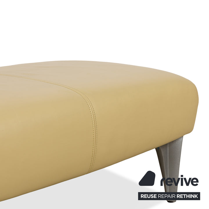 Rolf Benz 1600 Leather Stool Yellow