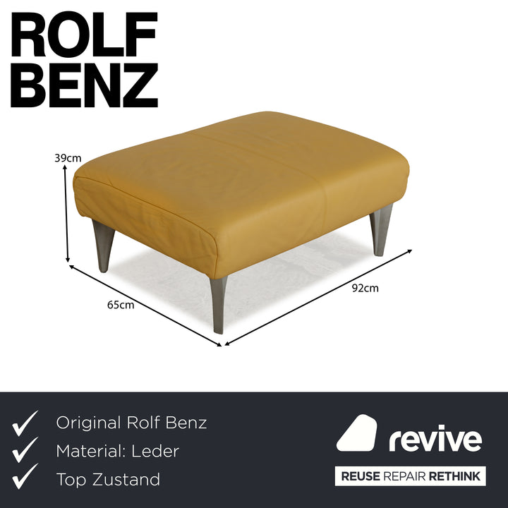 Rolf Benz 1600 Leather Stool Yellow