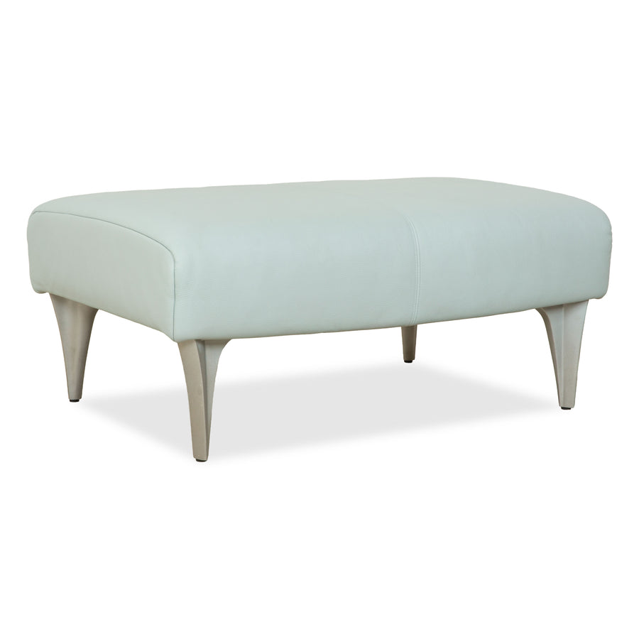 Rolf Benz 1600 Leather Stool Light Blue Mint