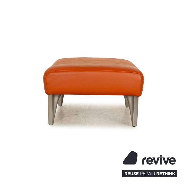 Rolf Benz 1600 Leder Hocker Orange Terrakotta