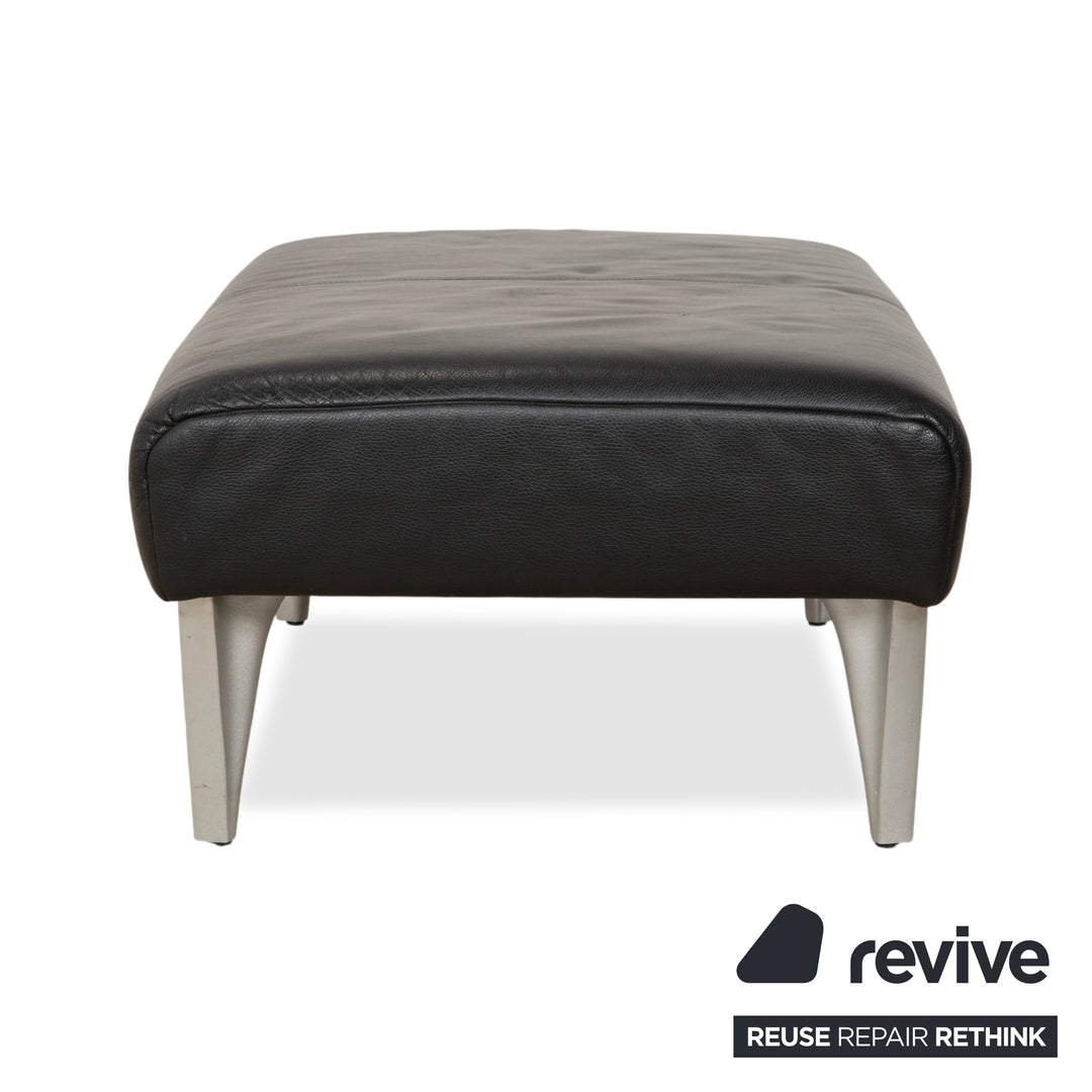Rolf Benz 1600 Leder Hocker Schwarz
