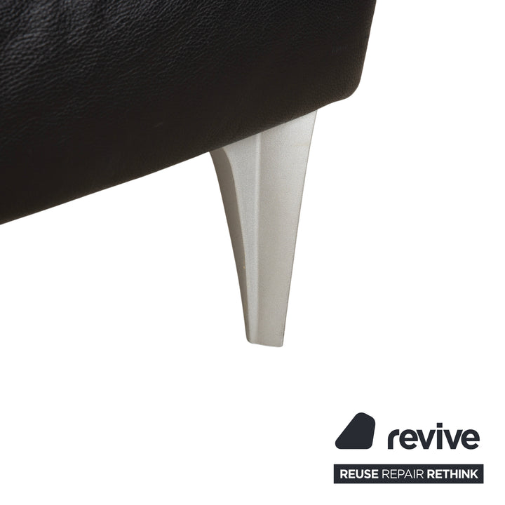 Rolf Benz 1600 Leder Hocker Schwarz