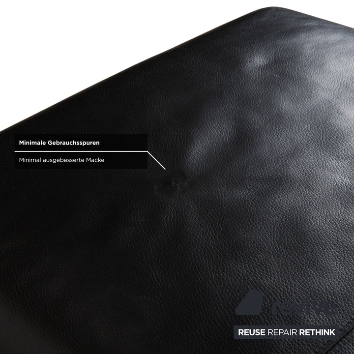 Rolf Benz 1600 Leder Hocker Schwarz